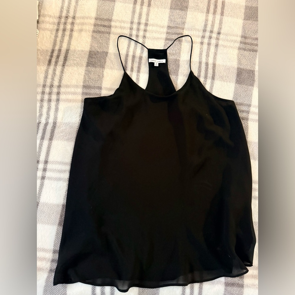 Naked Zebra Black Razorback Chiffon Tank size S
